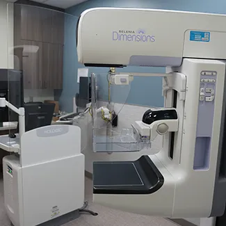 A mammography screening machine at the new Lowry Radiology suite.